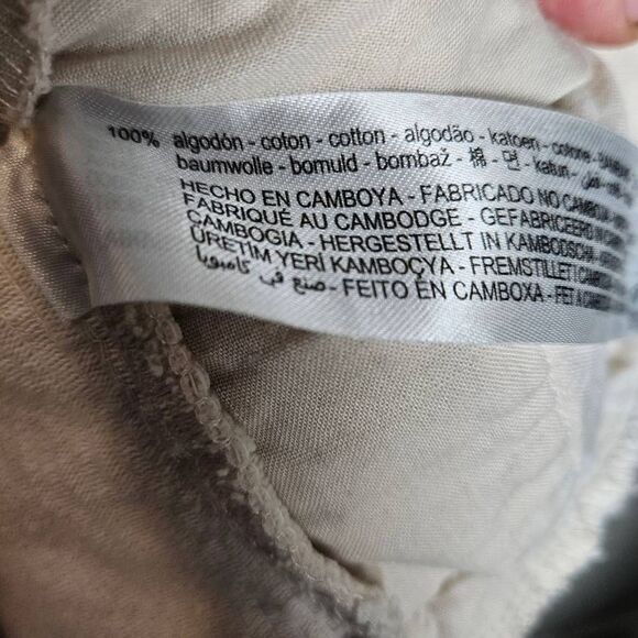 Zara Corduroy Shacket Jacket Cropped Oversized Cotton Cream Large Fringed Hem - Picture 7 of 8